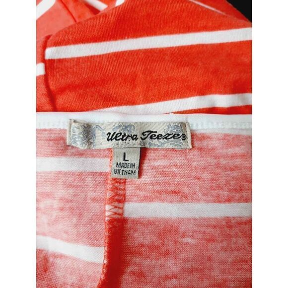 Ultra teeze coral white striped large blouse - Picture 4 of 4